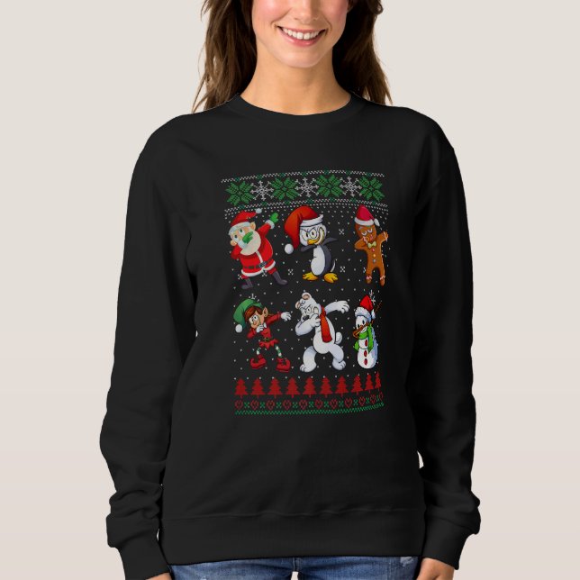 Camiseta Dabbing Christmas Ugly Xmas Sweater Santa Dab Squa (Frente)