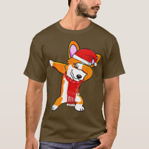 Camiseta Dabbing Corgi Engraçado Festa de Natal Bonito X
