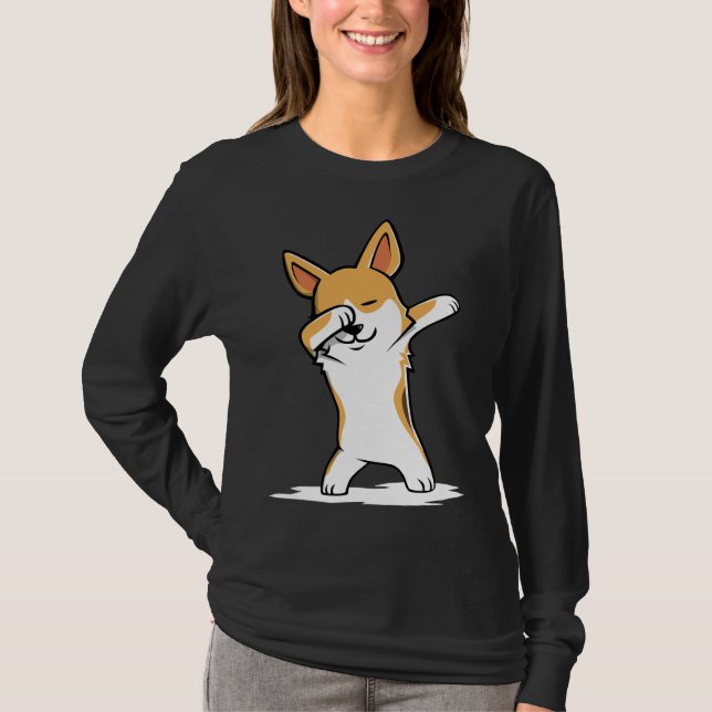 Camiseta Dabbing Corgi Funny (Frente)