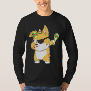 Camiseta Dabbing Corgi In Sombrero With Maracas  689
