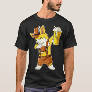 Camiseta Dabbing Corgi Oktoberfest Lederhosen Men Prost Bee