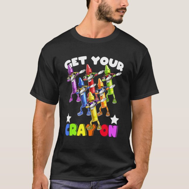 Camiseta Dabbing Crayon Squad Back To School Kids Teachers (Frente)