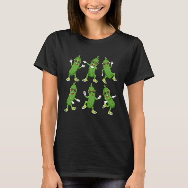 Camiseta Dabbing Cucumber Picker Dancing Vestindo óculos es (Frente)