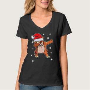 Camiseta Dabbing Dab English Buldogue French Dog Christmas