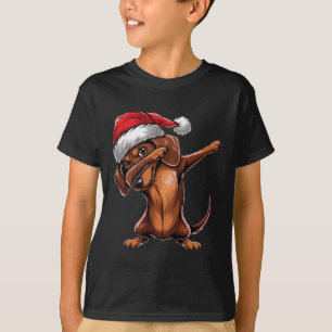 Camiseta Dabbing Dachshund Santa Hat Dab Dance Gi
