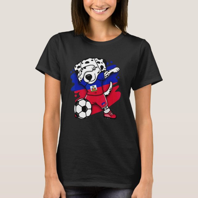 Camiseta Dabbing Dalmatiano Haiti Soccer Fans Jersey Haitia (Frente)