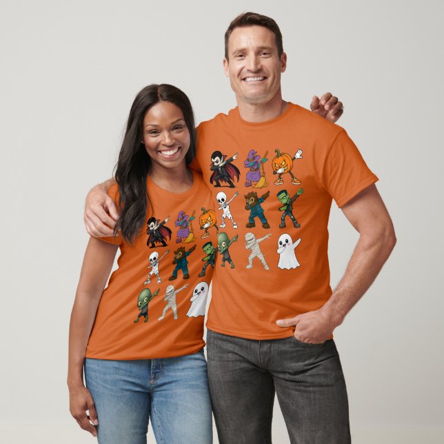 Camiseta Dabbing de caracteres de Dia de as Bruxas engraçad (Unissex)