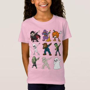 Camiseta Dabbing de caracteres de Dia de as Bruxas engraçad