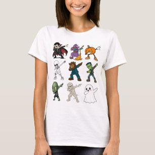 Camiseta Dabbing de caracteres de Dia de as Bruxas engraçad