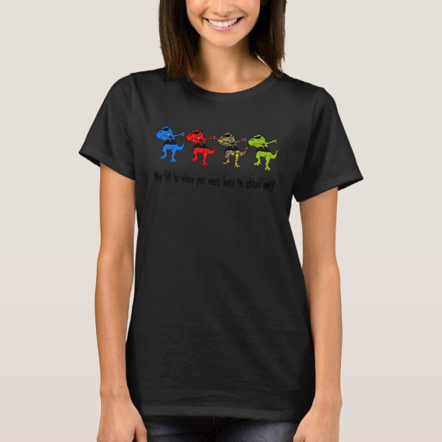 Camiseta Dabbing Dinosaur Autism Awareness (Frente)