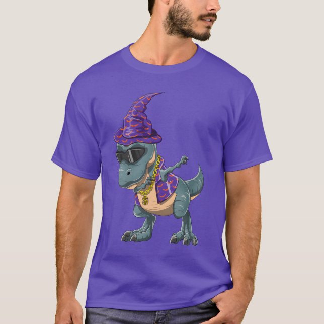 Camiseta Dabbing Dinosaur Rapper feliz presente de Hallowee (Frente)