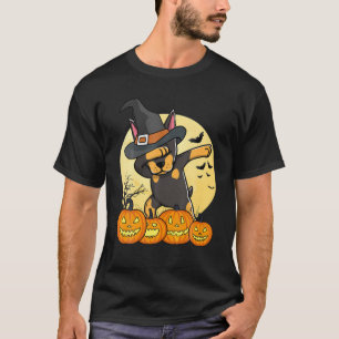 Camiseta Dabbing Doberman Dab Dance Engraçado Cachorro Hal