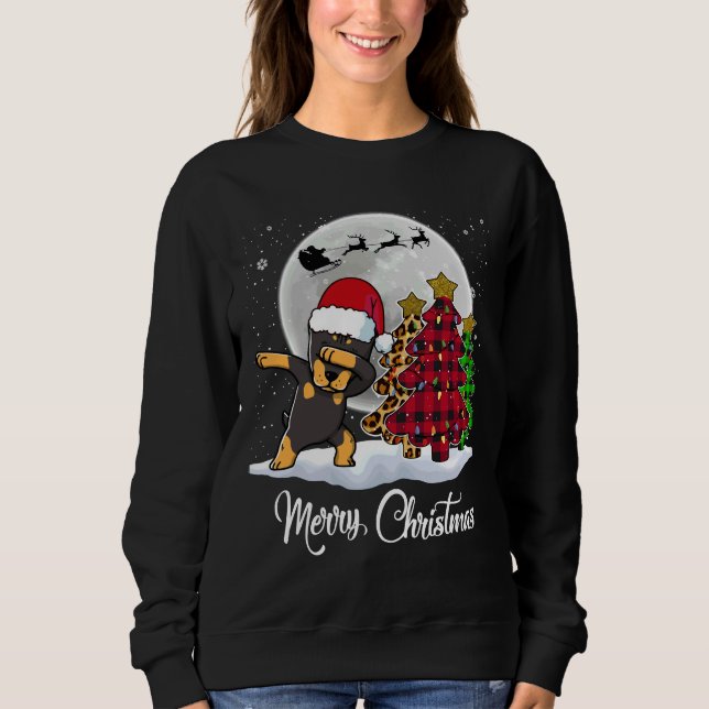 Camiseta Dabbing Doberman Dab Dog Tree Funny Xmas (Frente)