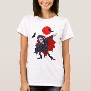 Camiseta Dabbing Dracula Vampiro Conde Halloween Dabula Gif