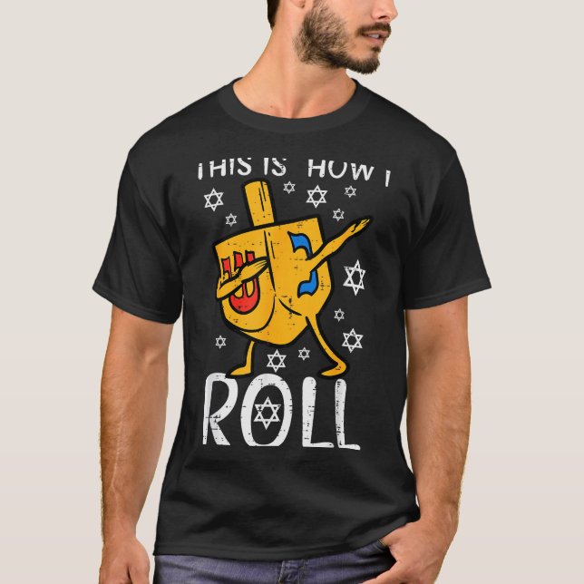 Camiseta Dabbing Dreidel Ugly Hanukkah Funny Chanukah Men W (Frente)