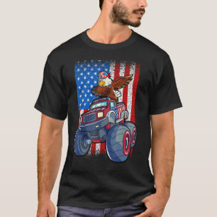 Camiseta Dabbing Eagle Monster Truck 4 De Julho Boys Ameri