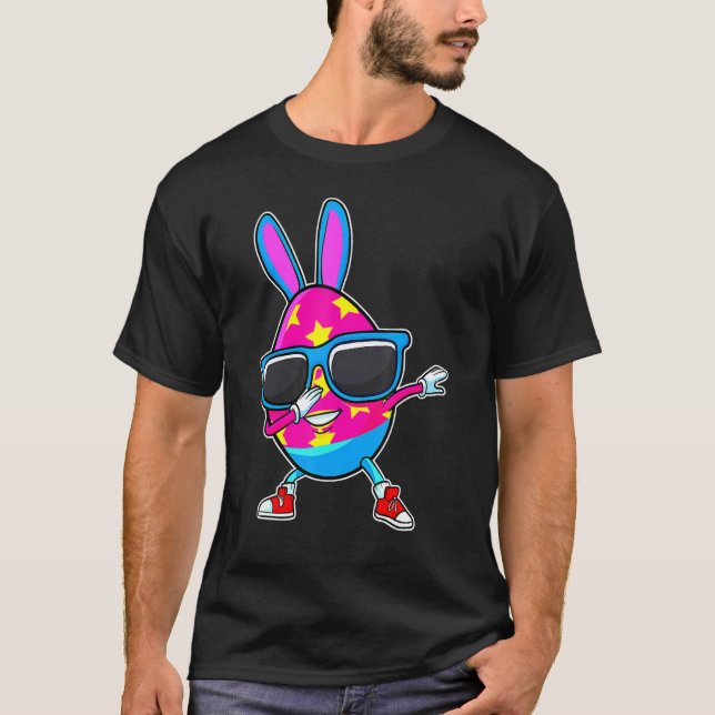 Camiseta Dabbing Easter Bunny Egg Hunt Ovos Dab Dance Kids (Frente)