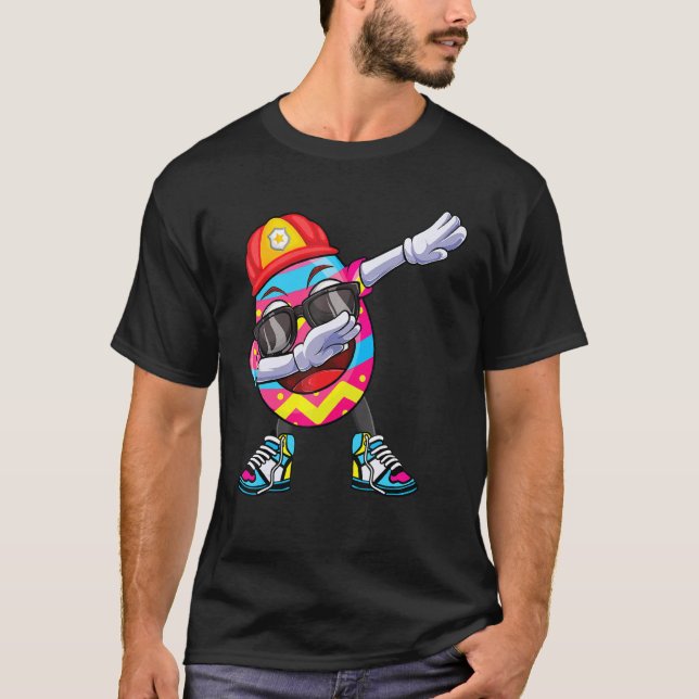 Camiseta Dabbing Easter Egg Fireglass Figurume Para Bombeir (Frente)