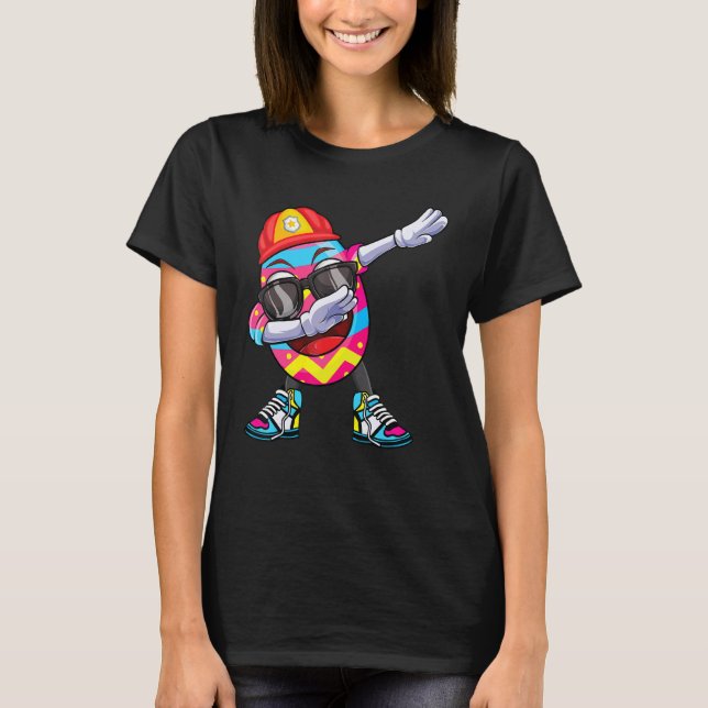 Camiseta Dabbing Easter Egg Fireglass Figurume Para Bombeir (Frente)