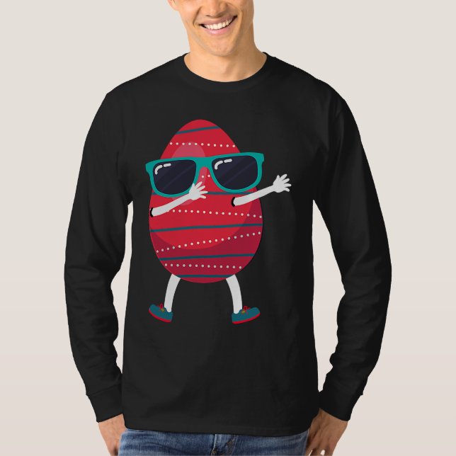 Camiseta Dabbing Easter Egg Sunglasses Easter Sunday Day  K (Frente)