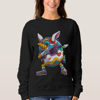 Camiseta Dabbing Easter Unicorn Rabbit Ears Egg Women Girls