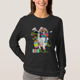 Camiseta Dabbing Egg Riding Dinosaur T Rex Funny Easter Ovo