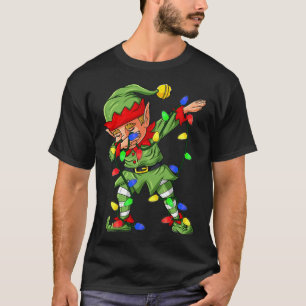Camiseta Dabbing Elf Christmas Tree Lights Meninos Dab Xm