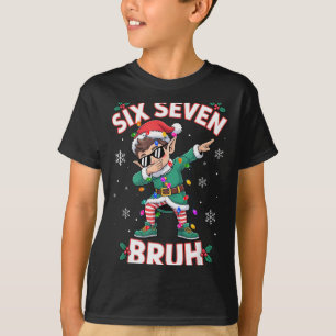 Camiseta Dabbing Elf Six Seven Bruh Natal 67 Meme Xmas 