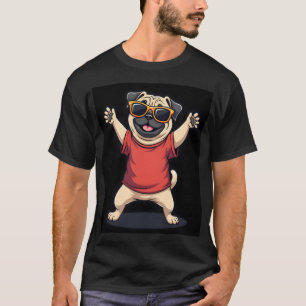 Camiseta Dabbing Engraçado Pug Cão Animais De Estimação Dan
