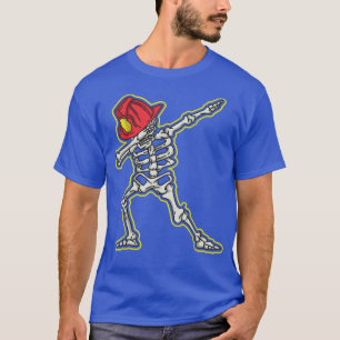 Camiseta Dabbing Firefighter Skeleton Legal Assustador Hall