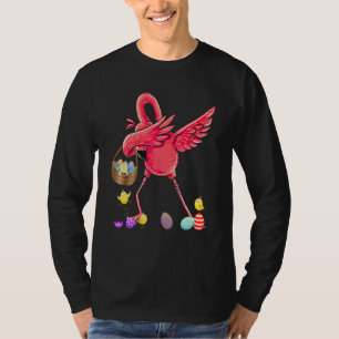 Camiseta Dabbing Flamingo Eggs Basket Felz pascoa Dab Danc