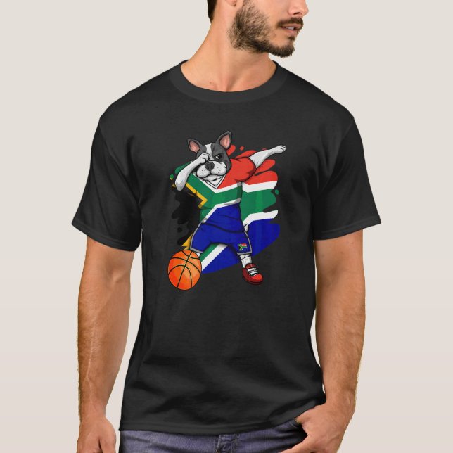 Camiseta Dabbing French Buldog South Africa Basball Fan (Frente)