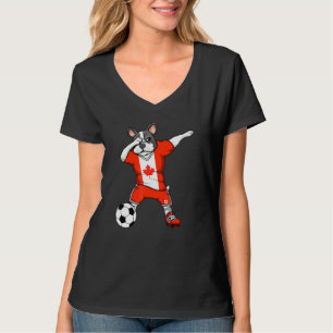 Camiseta Dabbing French Buldogue Canada Soccer Fans Jersey 