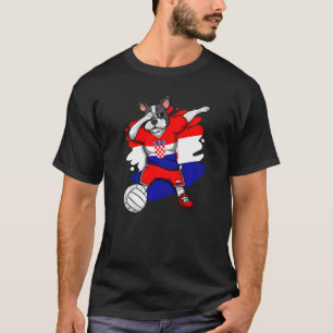 Camiseta Dabbing French Buldogue Croácia Voleibol Fan Jers