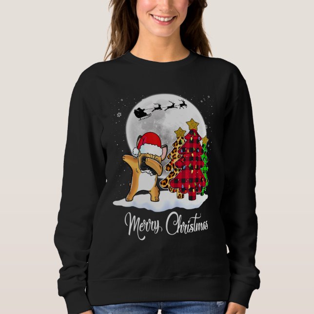 Camiseta Dabbing French Buldogue Dab Dog Christmas Tree Xma (Frente)