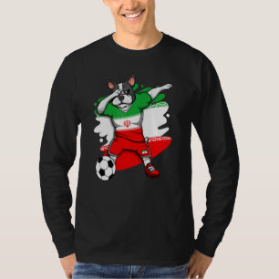 Camiseta Dabbing French Buldogue Iran Soccer Fans Jersey Fo
