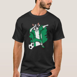 Camiseta Dabbing French Buldogue Nigéria Soccer Fans Jersey