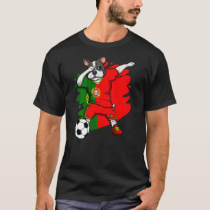 Camiseta Dabbing French Buldogue Portugal Soccer Fans Jerse