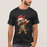 Camiseta Dabbing German shepherd Christmas Lights Santa Hat<br><div class="desc">German shepherd de Natal Luz Santa Hat Neve</div>