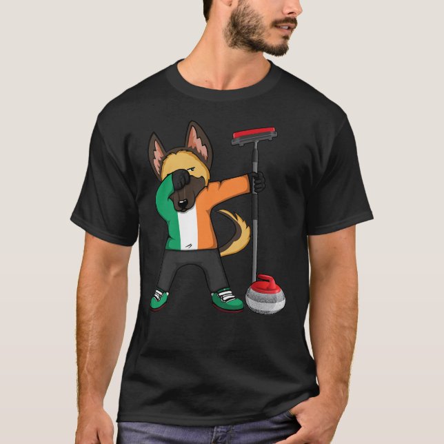 Camiseta Dabbing German shepherd Ireland Curling Fans Jerse (Frente)