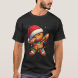 Camiseta Dabbing Gingerbird Christmas Lights Santa Hat Xma<br><div class="desc">Pão de Gingerpão de Natal Luz Santa Hat Neve</div>