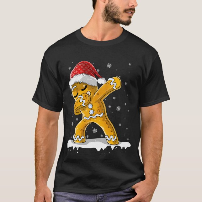 Camiseta Dabbing Gingerbird Man Dab Christmas Biscuit (Frente)