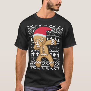 Camiseta Dabbing Gingerbird Man Ugly Christmas Sweater