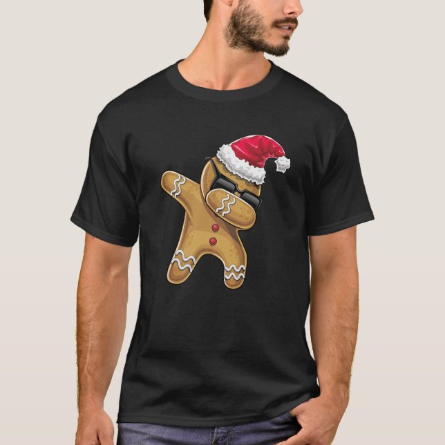 Camiseta Dabbing Gingerbread Man Christmas Baking (Frente)