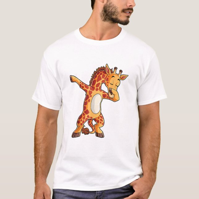 Camiseta Dabbing Giraffe T shirt Girafas Funny Dab Dance T (Frente)