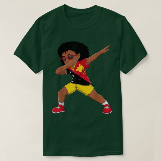 Camiseta Dabbing Girl Papua Nova Guiné Papua Nova Guiné Fl (Frente do Design)