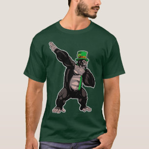 Camiseta Dabbing Gorilla Leprechaun Dia de São Patrício For