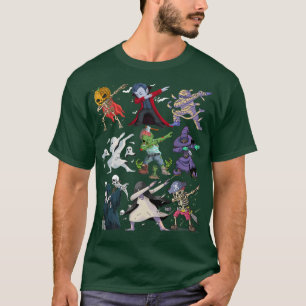 Camiseta Dabbing Halloween Boys Skeleton Zombie Scary Pumpk