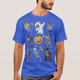 Camiseta Dabbing Halloween Cara Skeleton Zombie Mummy Ghost