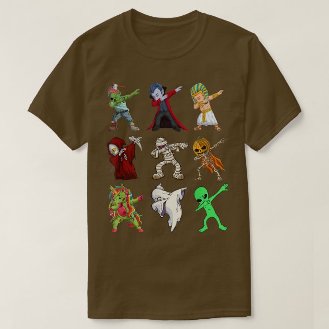 Camiseta Dabbing Halloween Children Skeleton Scarpkin Dab (Frente do Design)